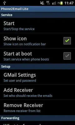 Phone2Email Lite android App screenshot 3